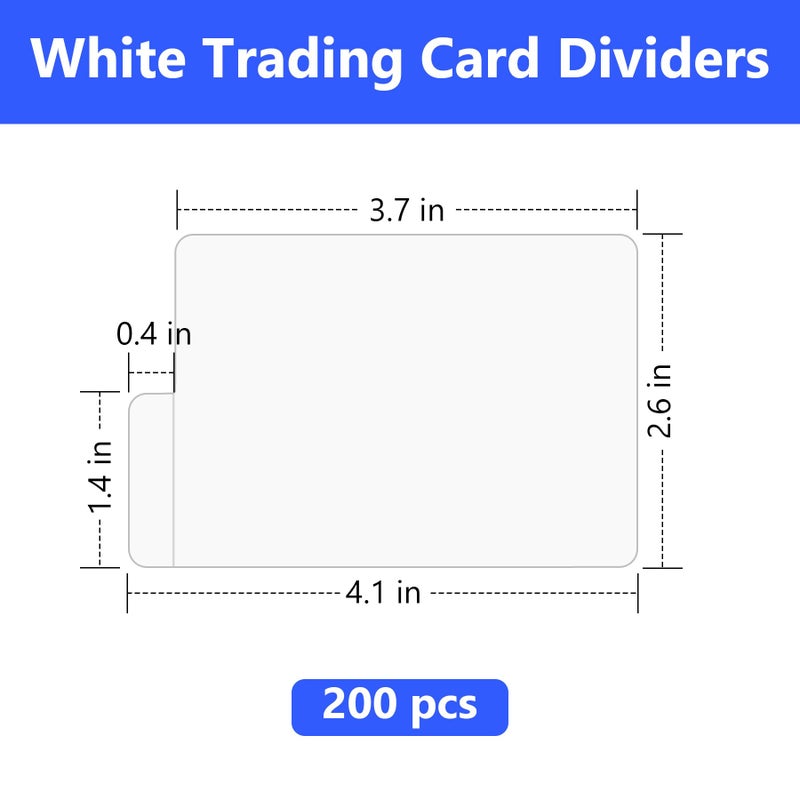 Philbinden 200PCS White Trading Card Dividers,Paper Divider Cards Organizer for Sport Game Business Playing Cards Gathering Storage Supplies (White-Vertical) - Image 2